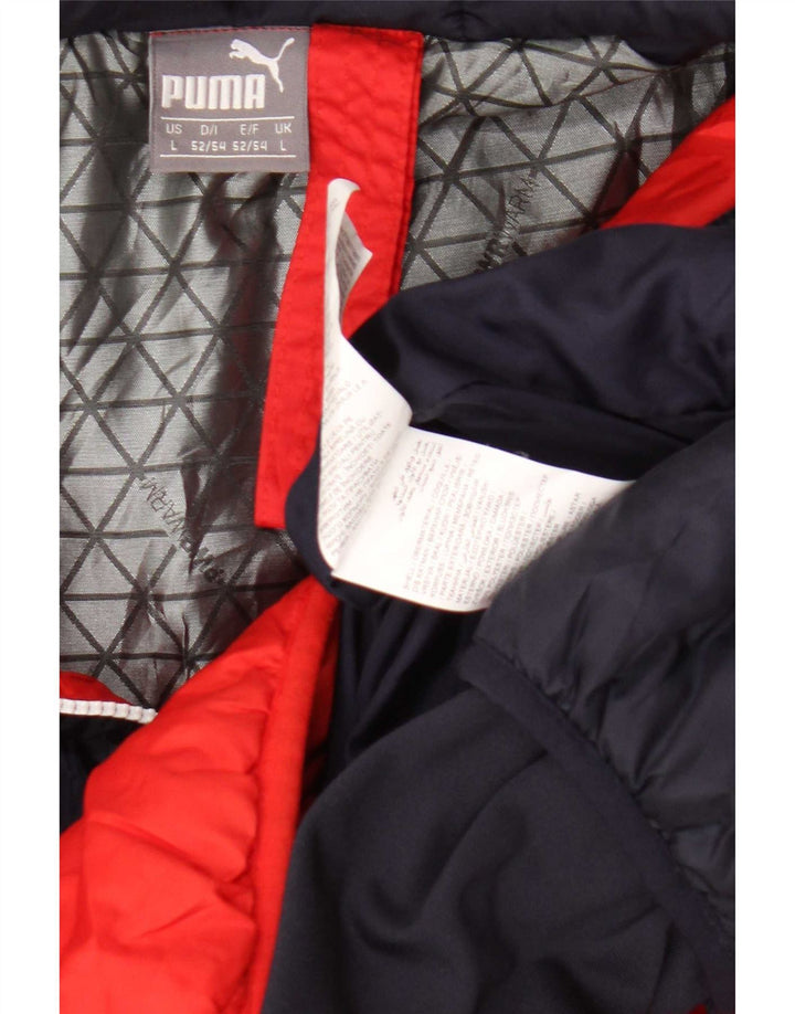Giacca imbottita con cappuccio da uomo Puma UK 40 Large Rosso Colourblock Poliestere