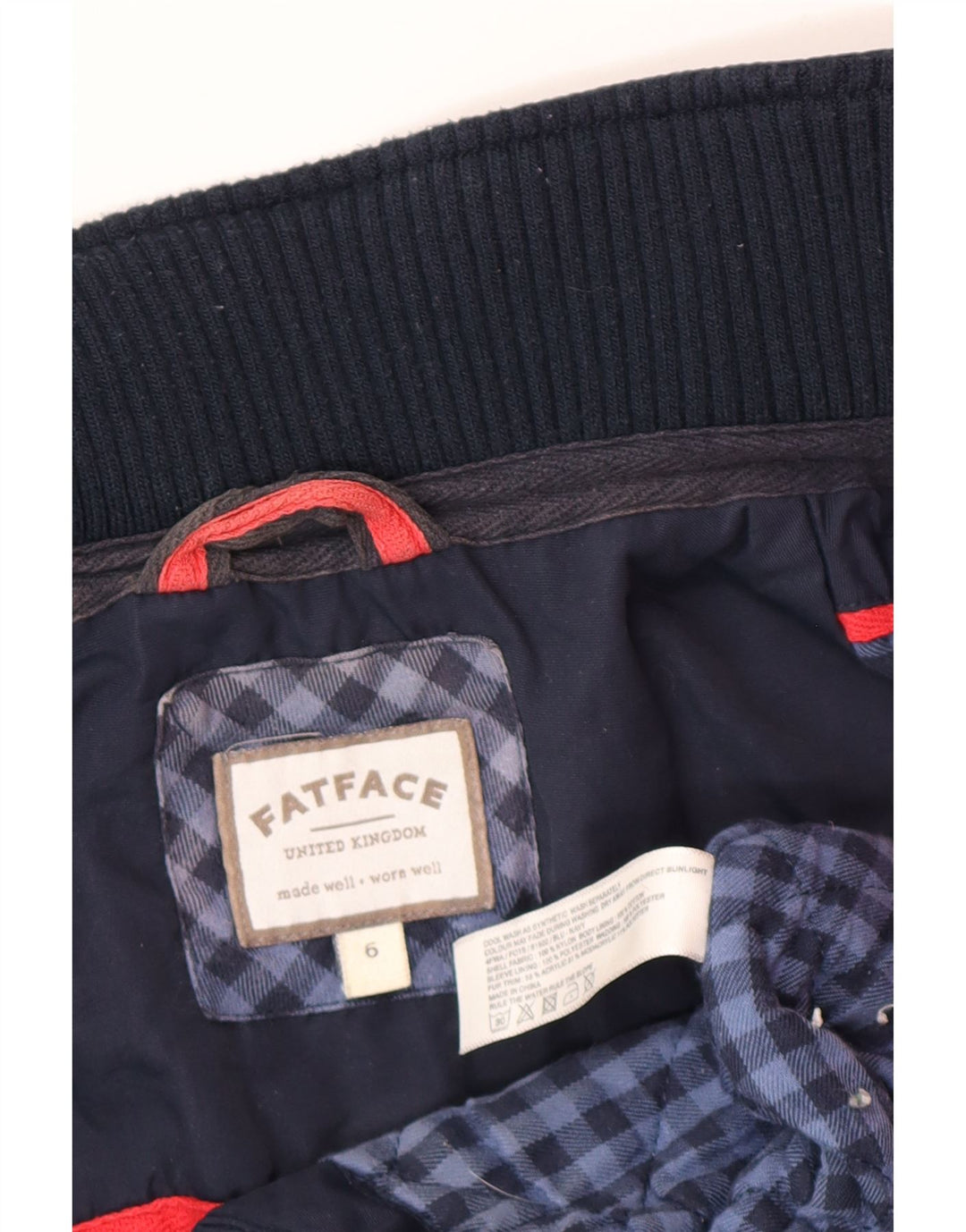 Fat Face Womens Windbreaker Jacket UK 6 XS Navy Blue Nylon