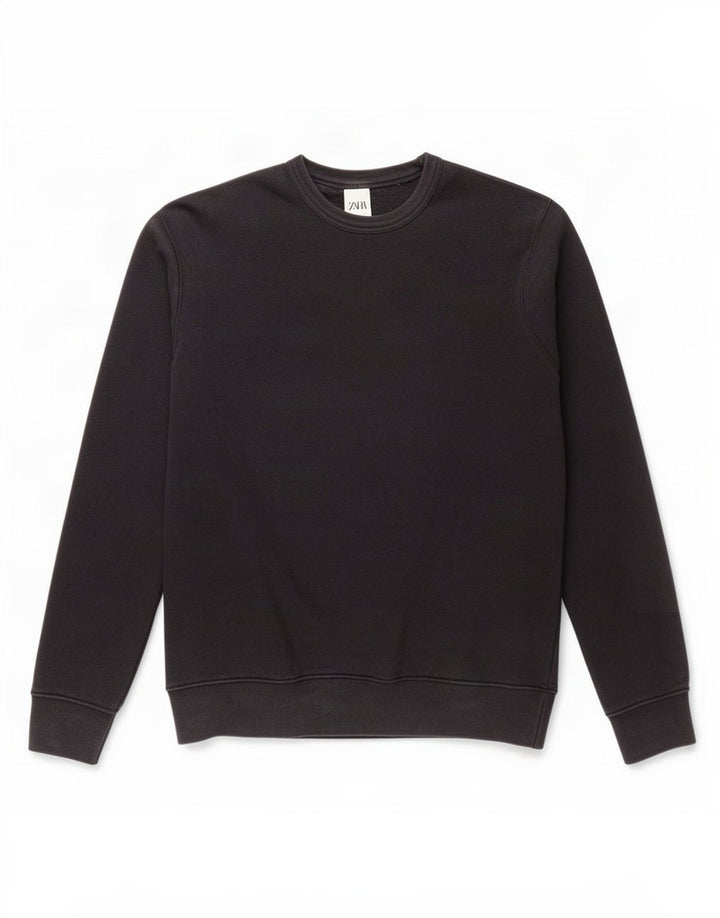Zara Herre Sweatshirt Jumper Stor Sort Bomuld