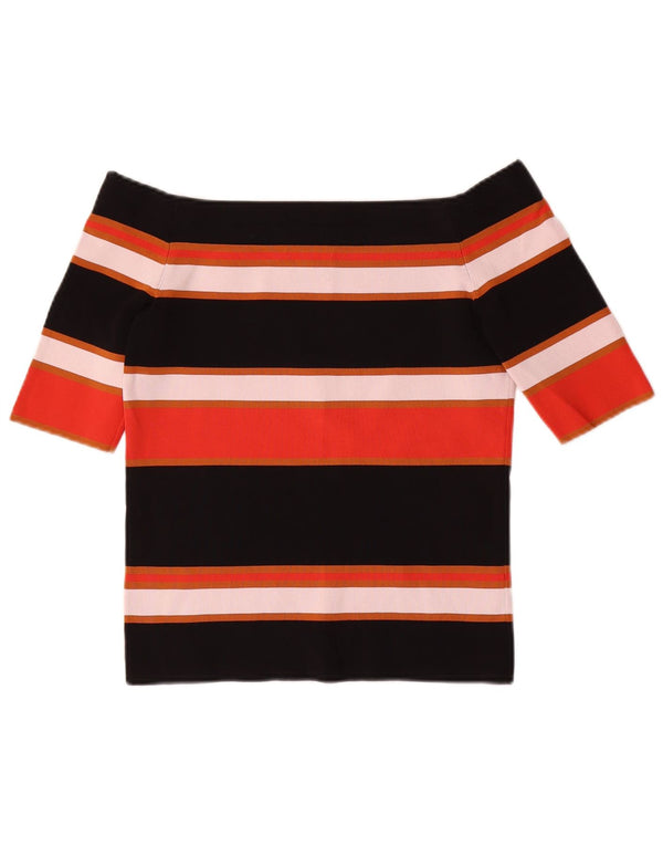 Massimo Dutti Womens Off Shoulder Top UK 8 Small Multicoloured Striped