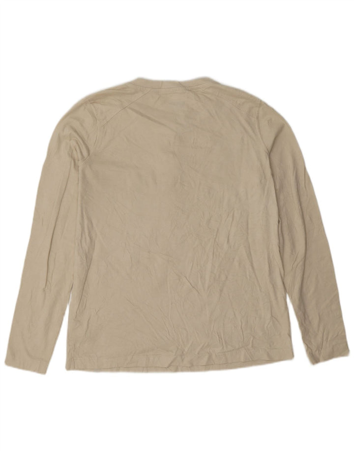 Dickies Womens Top Long Sleeve UK 10 Small Beige Cotton