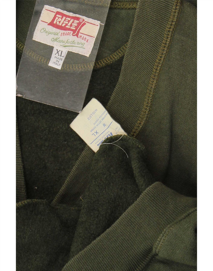 Maglione cardigan da uomo Rifle XL in cotone kaki