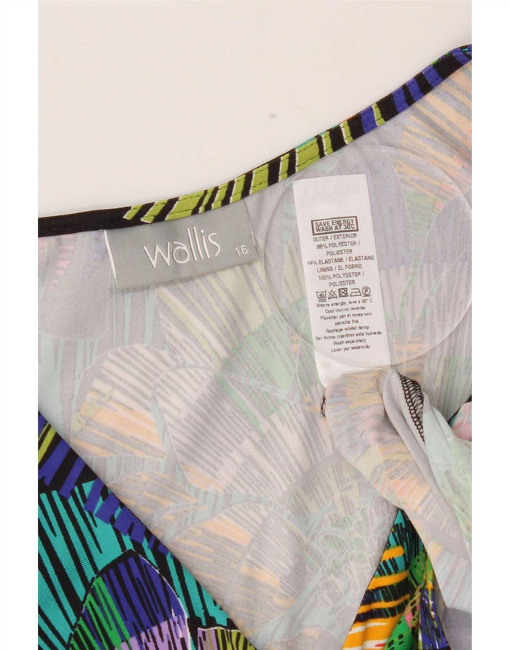 Wallis Womens Asymmetrical Dress UK 16 Large Multicoloured Geometric