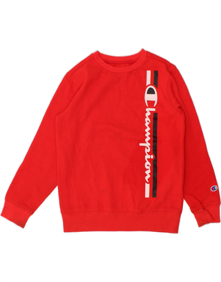 CHAMPION Womens Graphic Sweatshirt Jumper UK 12 Medium Red Cotton Vintage Champion and Second-Hand Champion from Messina Hembry 