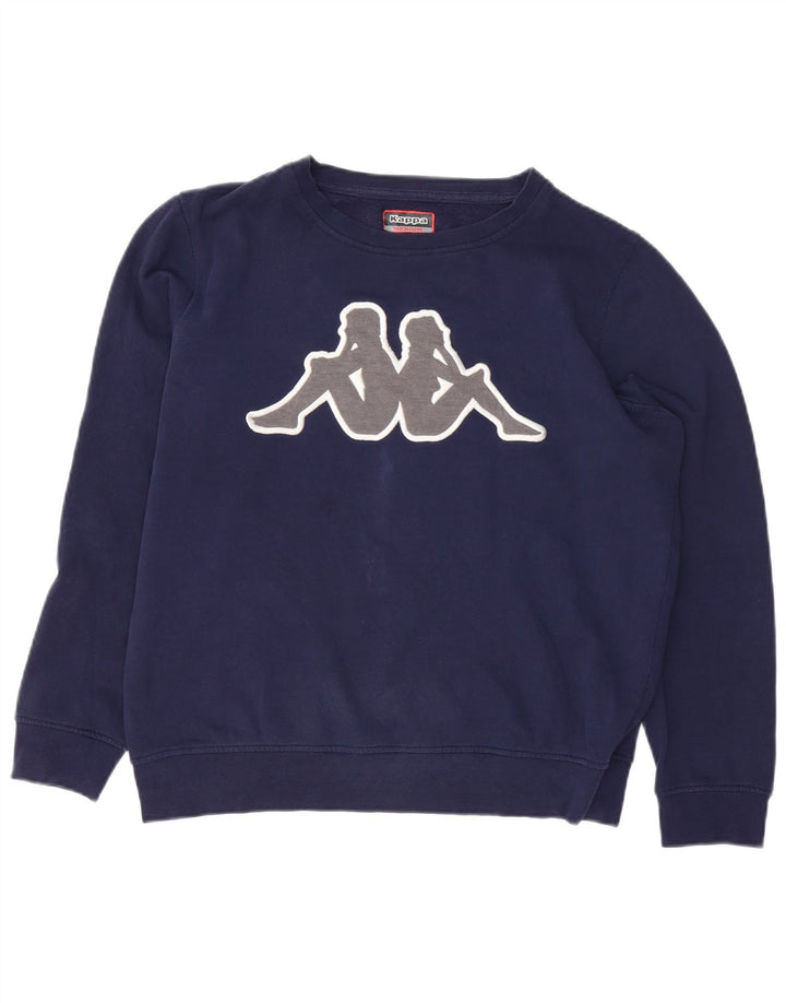 Kappa Womens Graphic Oversized Sweatshirt Jumper UK 14 Medium Navy Blue
