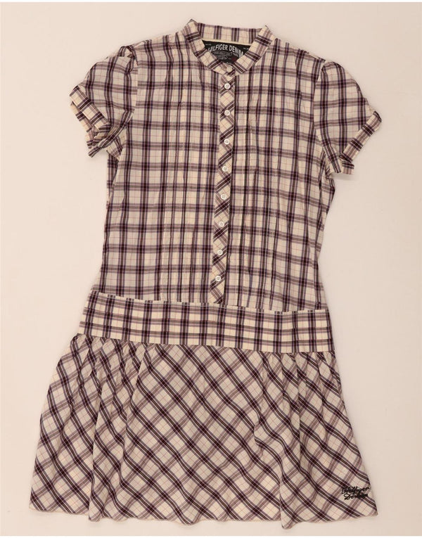Abito camicia a maniche corte da donna Tommy Hilfiger UK 10 piccolo check beige