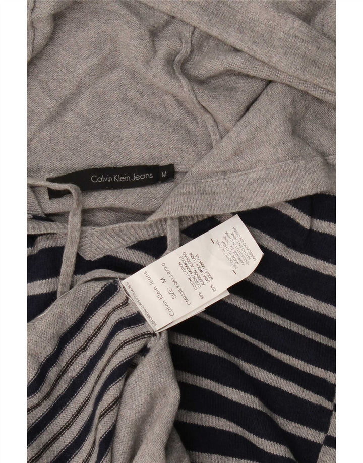 Calvin Klein Jeans Mens Hooded Jumper Sweater Medium Grey Colourblock