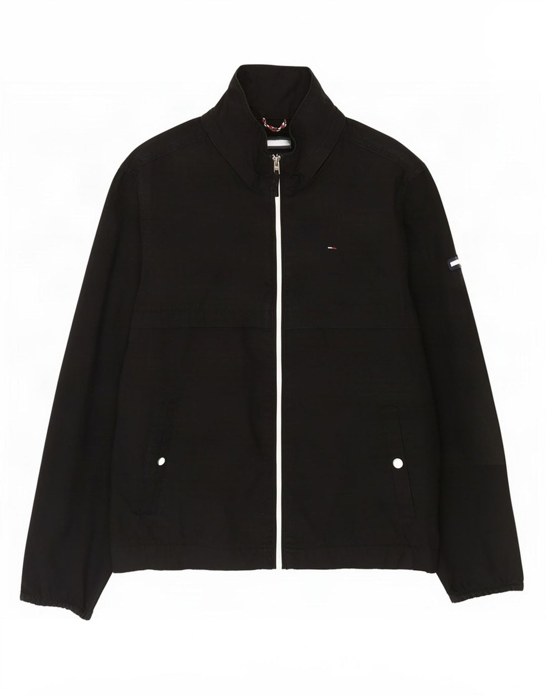 Tommy Hilfiger Mens Bomber Jacket UK 40 Large Black Cotton