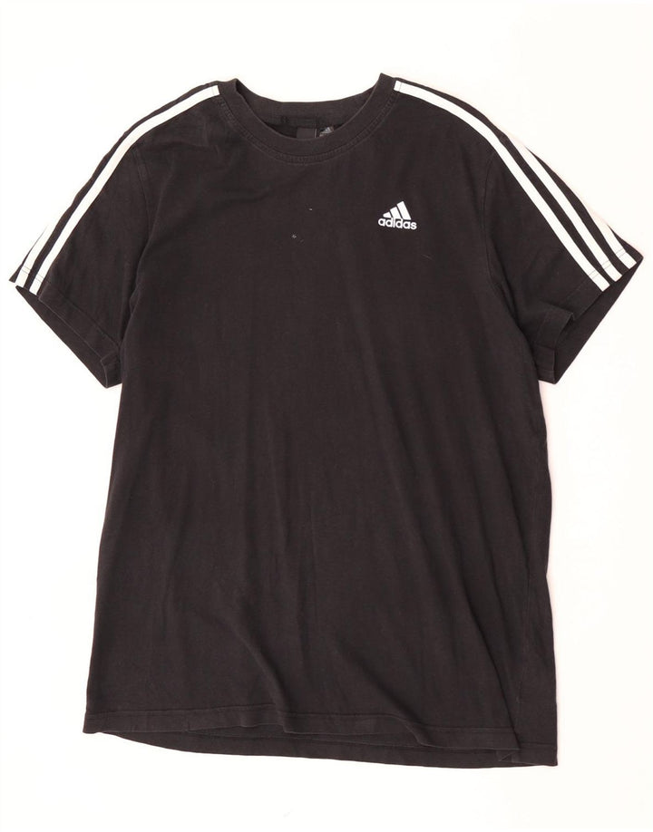 Adidas Mens T-Shirt Top Large Black Cotton