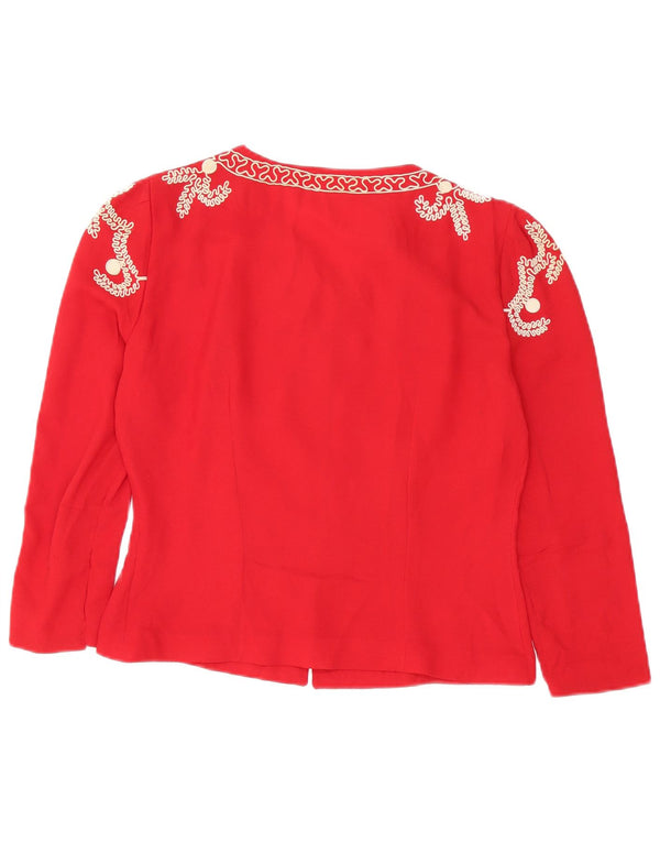 Vintage γυναικεία ζακέτα UK 14 Medium Red Floral