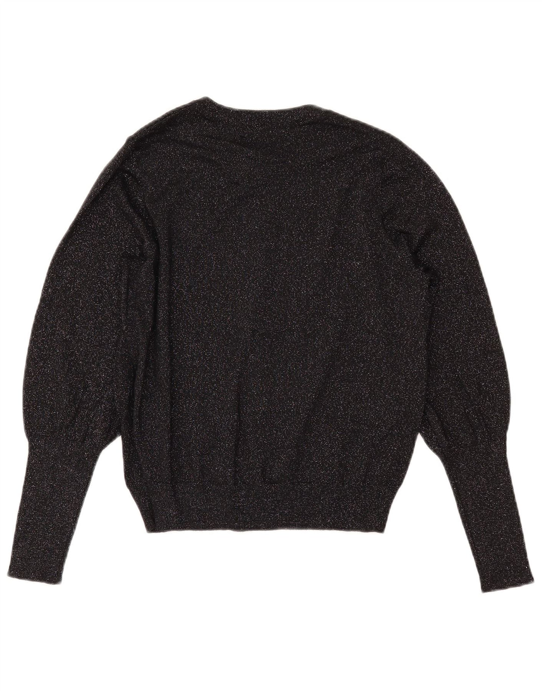MARKS & SPENCER Womens Crop Cardigan Sweater UK 14 Medium Black Flecked