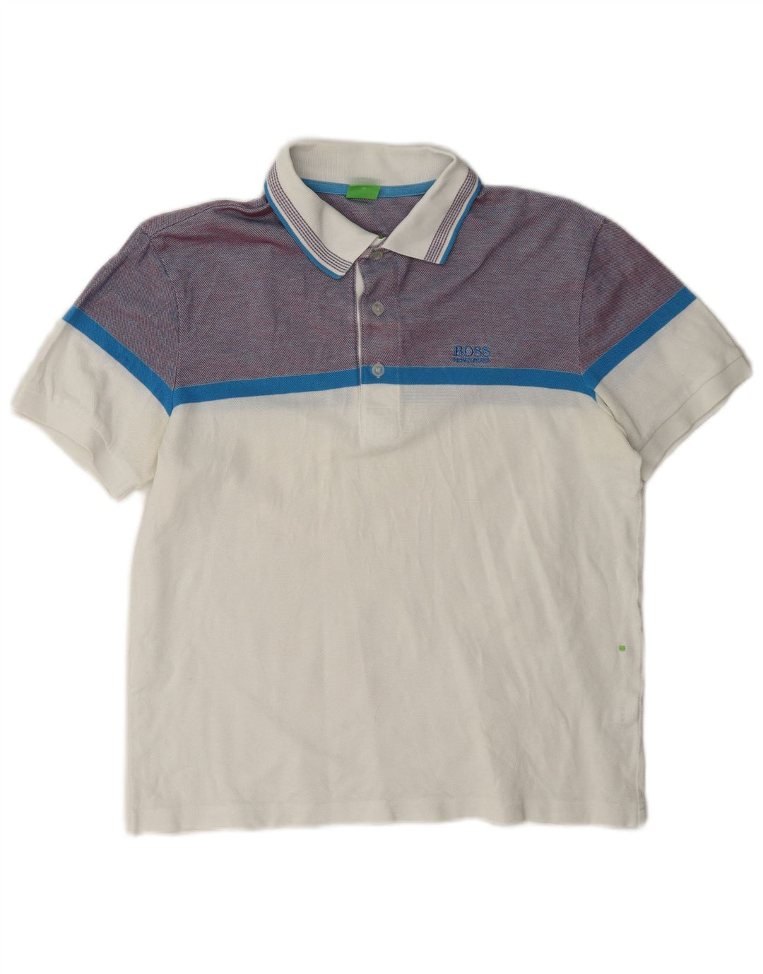Hugo Boss Poloshirt til mænd Medium White Colourblock Bomuld