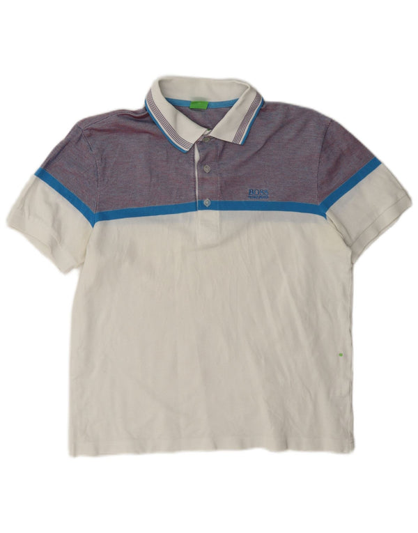 Hugo Boss Polo en coton color block blanc moyen |