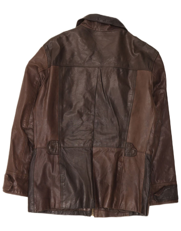 Conbipel Mens Regular Fit Leather Jacket IT 48 Medium Brown