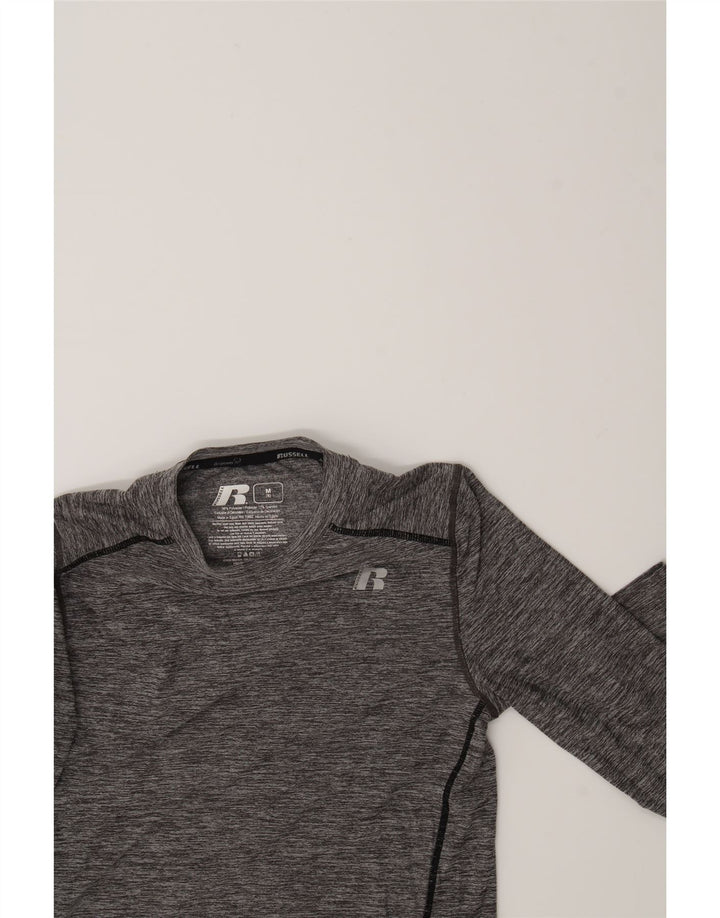 RUSSELL ATHLETIC Boys Top Long Sleeve 7-8 Years Medium Grey Flecked Vintage Russell Athletic and Second-Hand Russell Athletic from Messina Hembry 