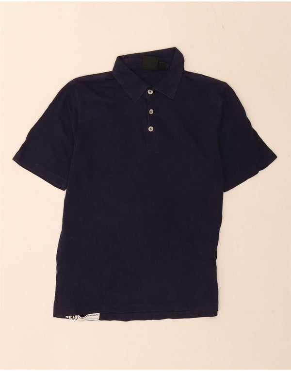 Volcom Boys Polo Shirt 13-14 Years Large Navy Blue Cotton