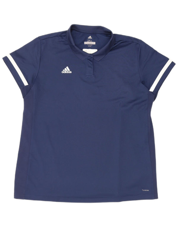 Langes Adidas-Poloshirt für Damen, UK, 24/26, 2XL, Marineblau, Polyester