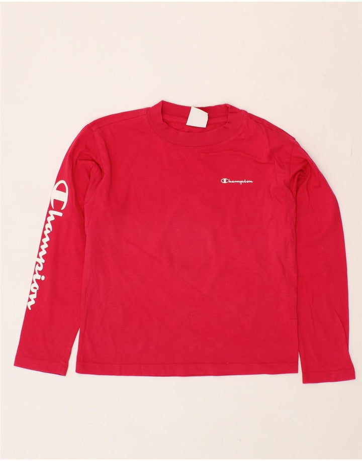 CHAMPION Girls Graphic Top Long Sleeve 9-10 Years Medium  Pink Vintage Champion and Second-Hand Champion from Messina Hembry 