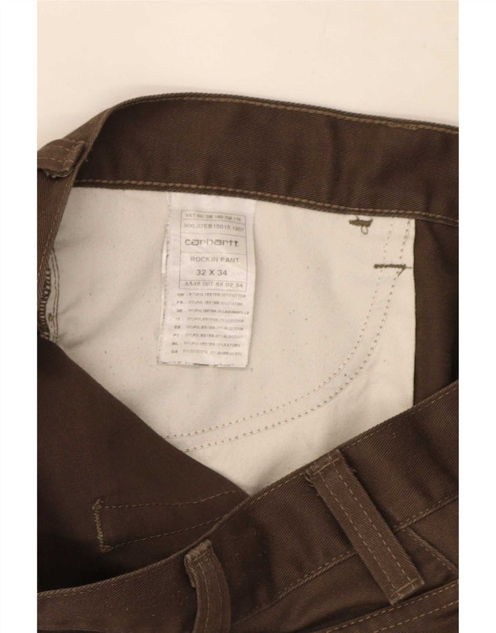 Pantaloncini casual da uomo Carhartt W32 poliestere marrone medio
