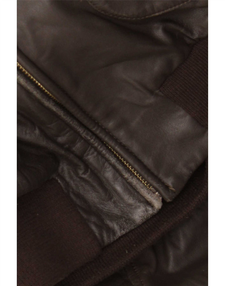 Giacca in pelle vintage da uomo UK 40 grande marrone