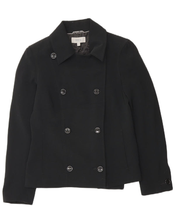 Marks & Spencer Dame Dobbeltradet Blazer Jacket UK 10 Small Black