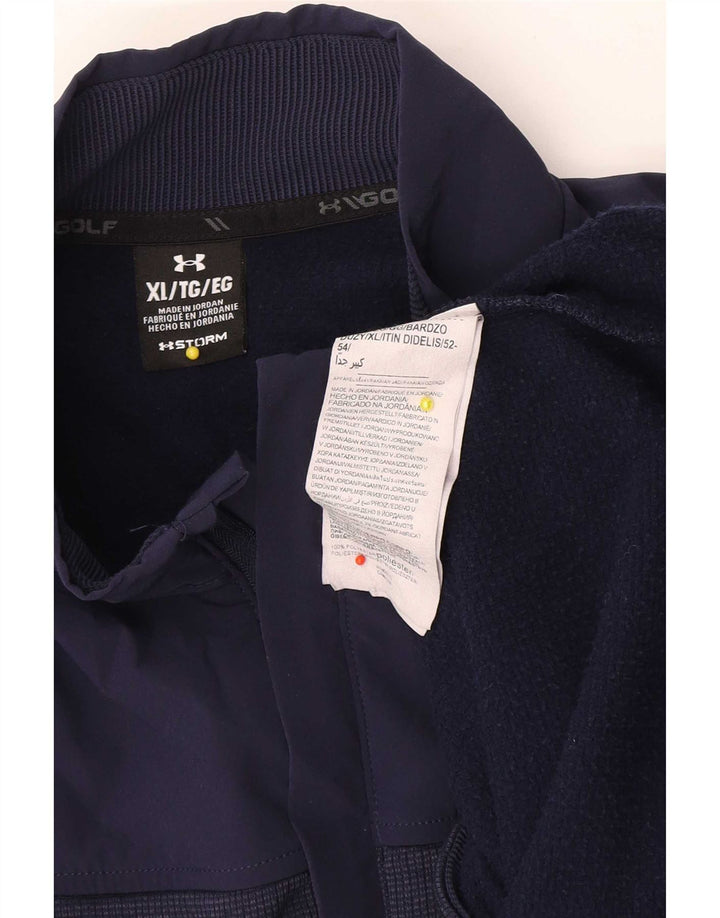 Under Armour Homme Zip Neck Sweatshirt Jumper XL Bleu Marine Polyester