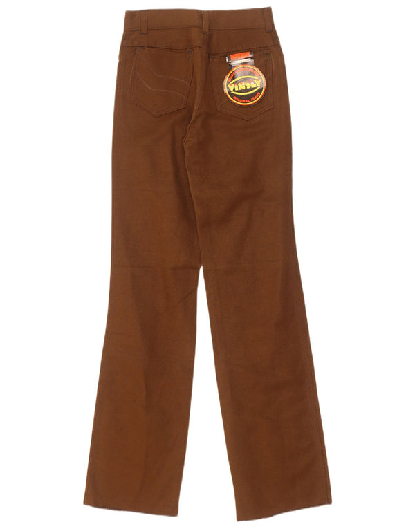 Vintage Womens Straight Casual Trousers W25 L34 Beige