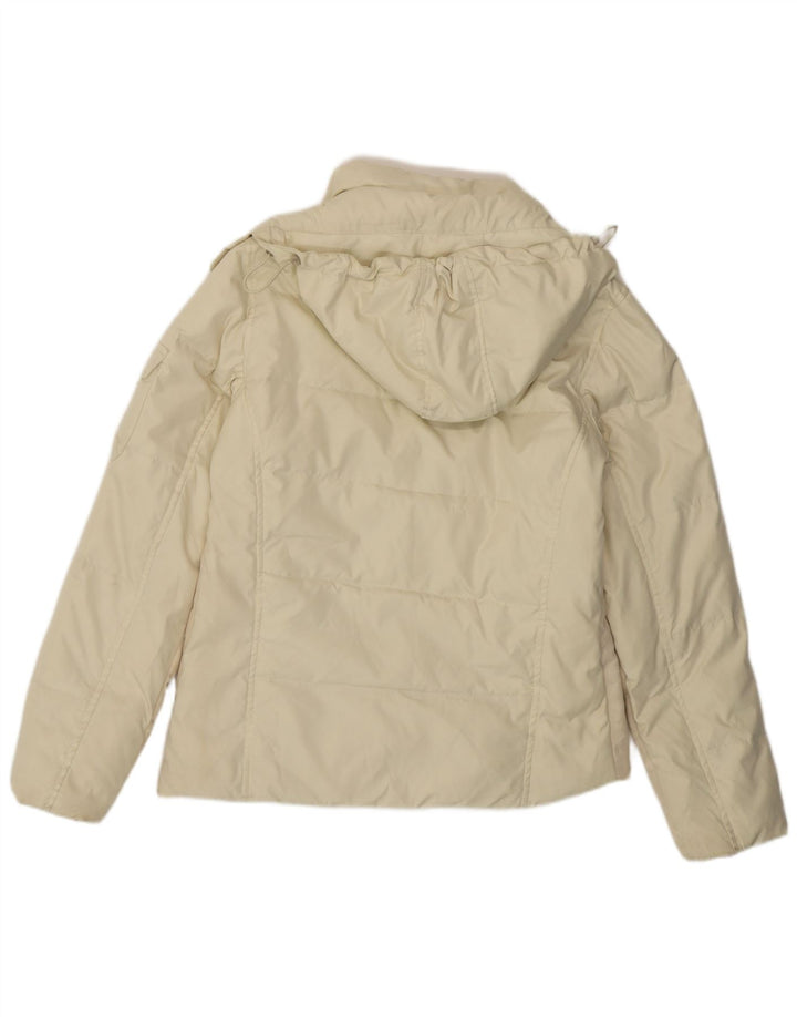 O'Neill Mens Hooded Padded Jacket UK 36 Small Off White Polyester