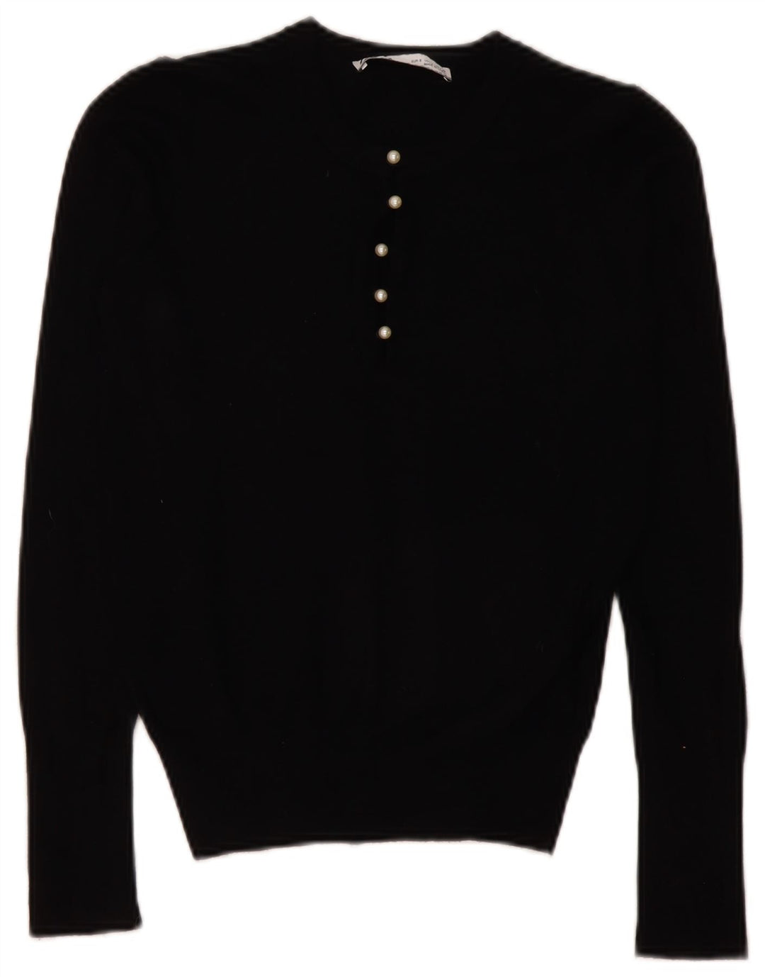 Zara Womens Crew Neck Jumper Sweater UK 10 Small Black