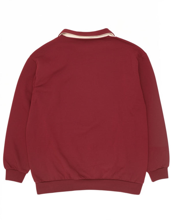 C&A Mens Rodeo Graphic Sweatshirt Jumper 2XL Burgundy Colourblock Retro