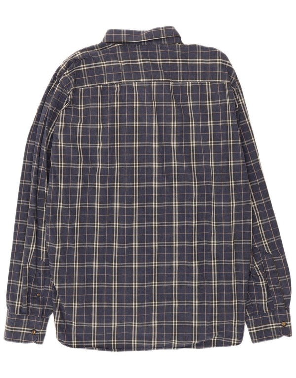 Koszula męska Benetton 2XL, bawełniana, granatowa w kratkę
