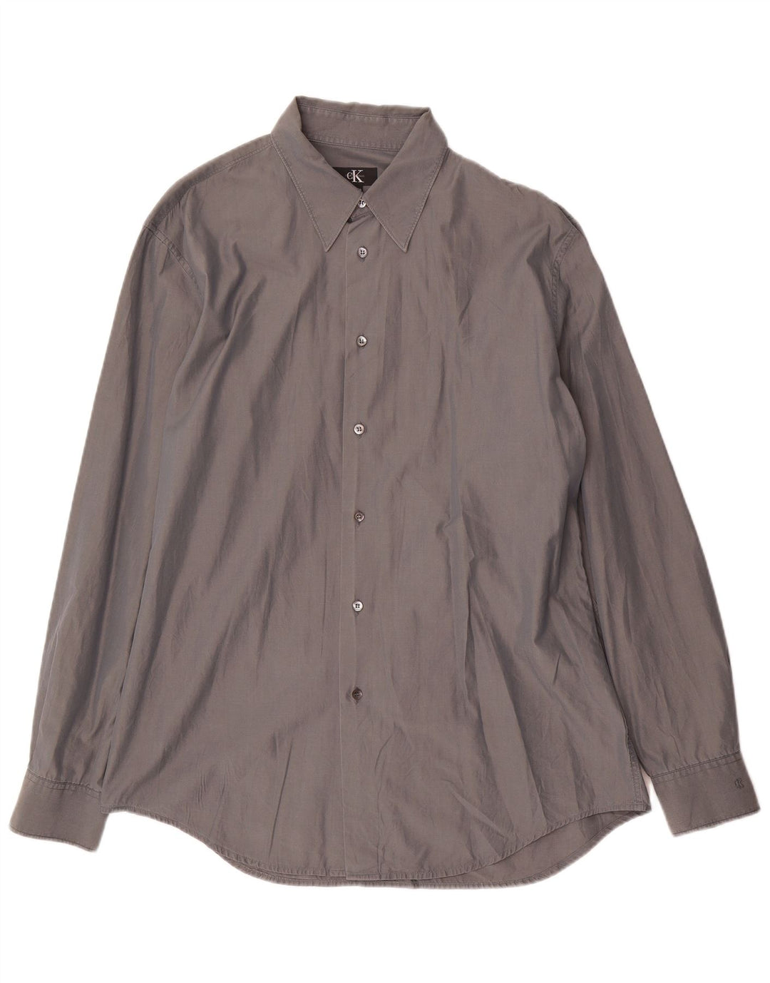 Calvin Klein Mens Shirt Size 43 Large Grey Cotton