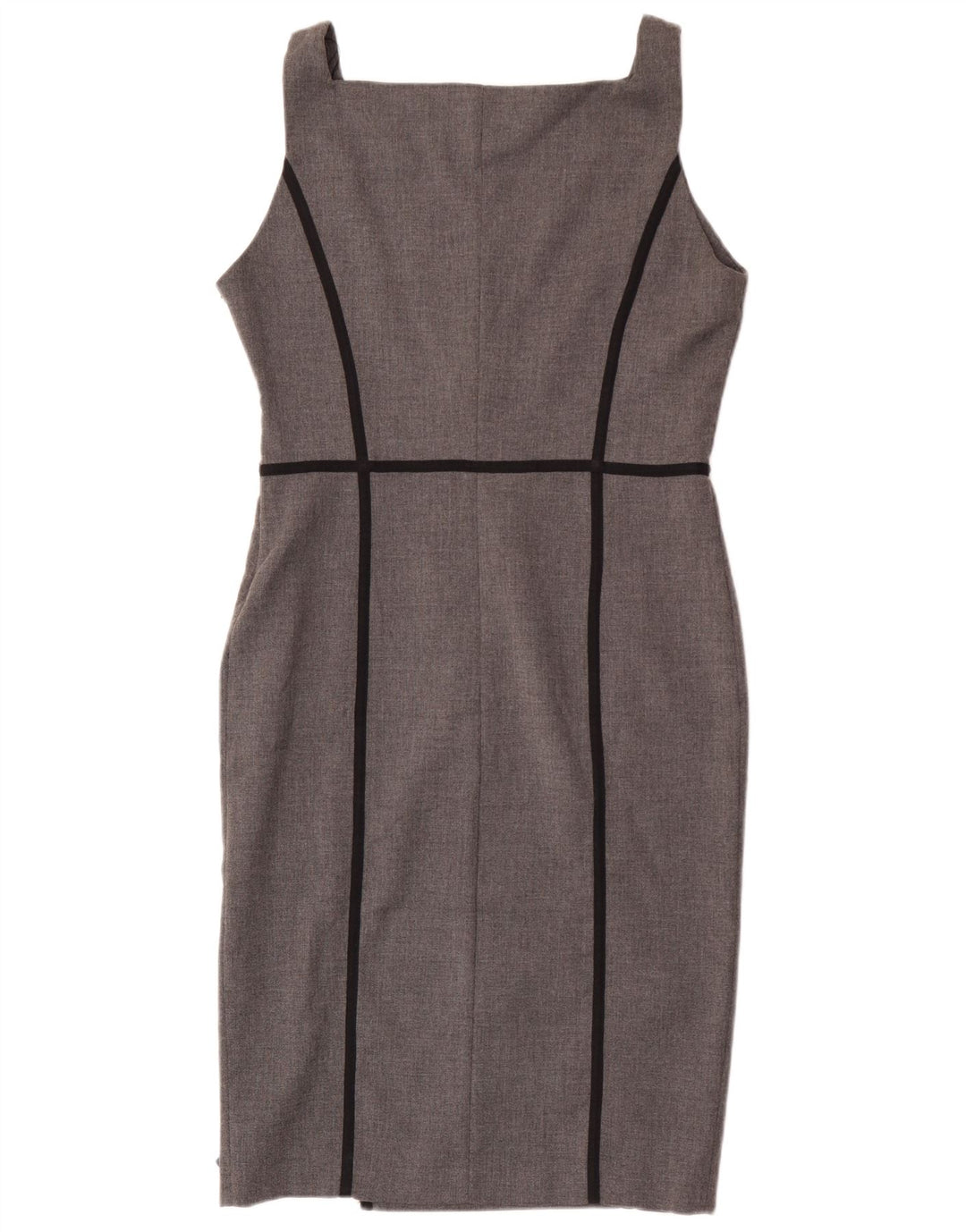 Zara Womens Sleeveless Sheath Dress UK 14 Large Grey Polyester