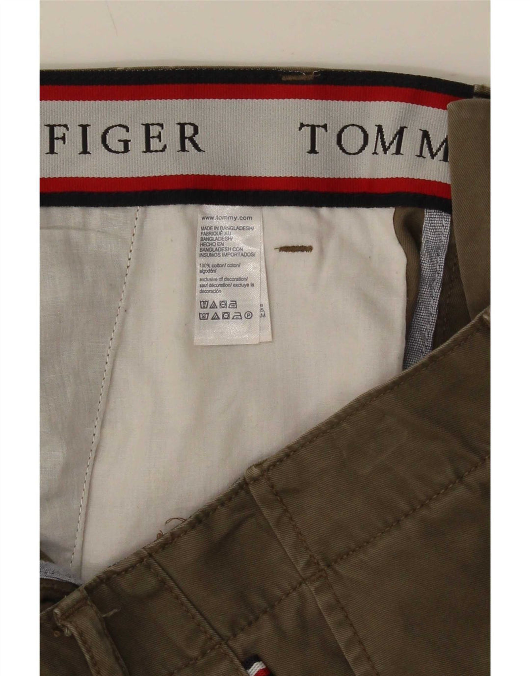 Tommy Hilfiger Mens Cargo Shorts W36 Large Khaki Cotton