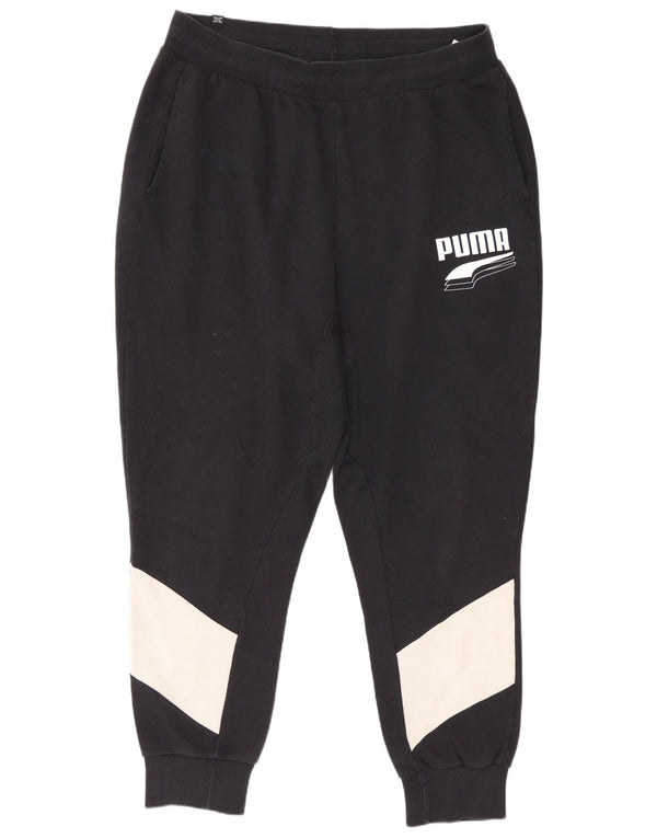Puma Herren-Trainingshose, Jogginghose, XL, Schwarz, Colourblock-Baumwolle, Sport