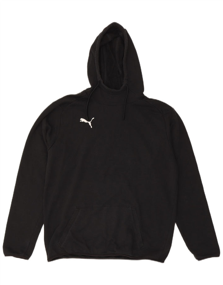 PUMA Mens Hoodie Jumper Large Black Cotton
