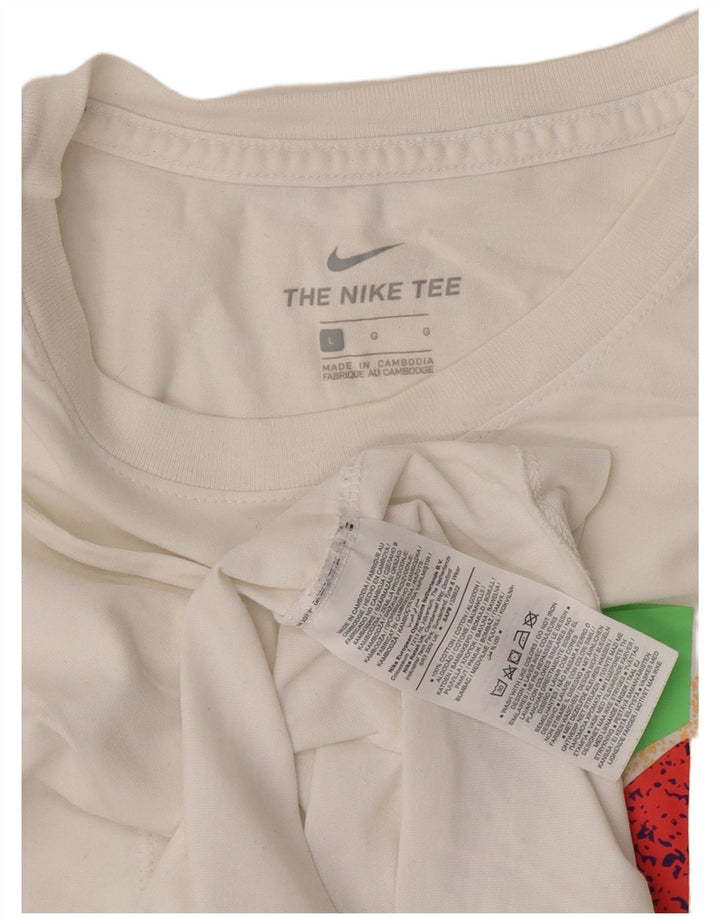 Nike grafisk T-shirt top til mænd, stor hvid bomuld