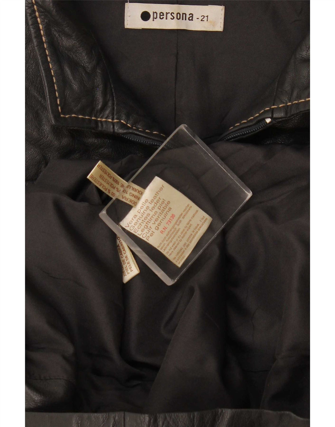 Persona Womens Leather Jacket Size 21 Medium Black