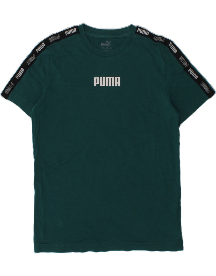 PUMA Boys Graphic T-Shirt Top 11-12 Years Green Cotton | Vintage Puma | Thrift | Second-Hand Puma | Used Clothing | Messina Hembry 