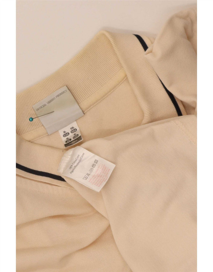 Umbro Mens Polo Shirt XL Beige Cotton
