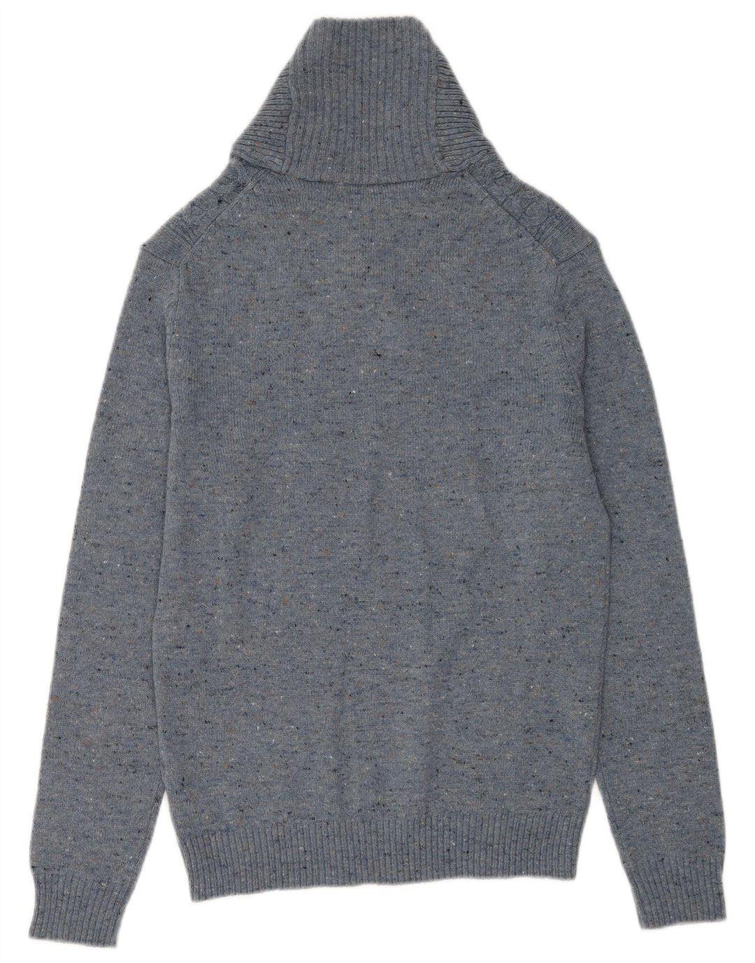 Marlboro Classics Mens Shawl Neck Jumper Sweater Small Blue Flecked Wool