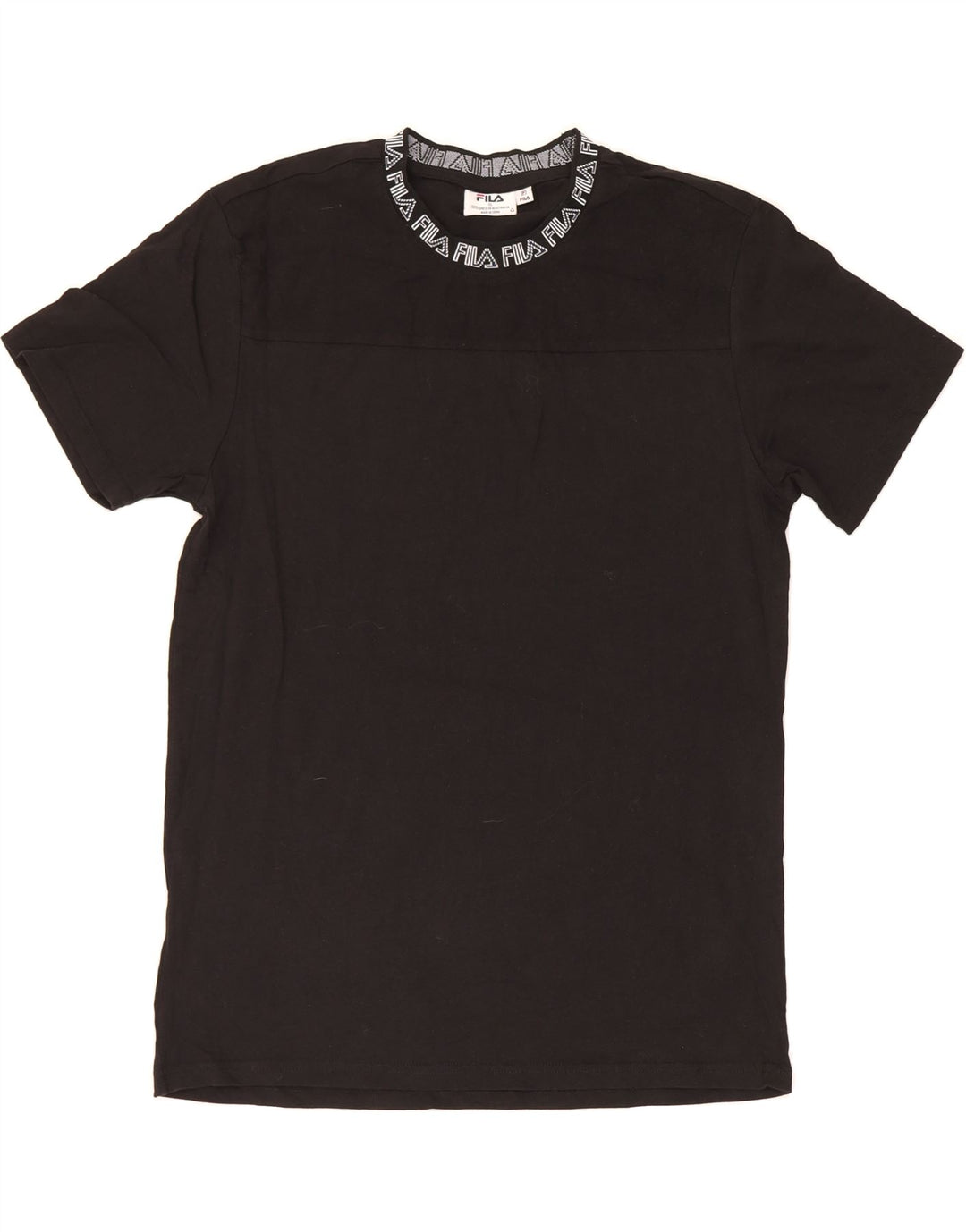 FILA Mens Graphic T-Shirt Top Small Black Cotton Vintage Fila and Second-Hand Fila from Messina Hembry 