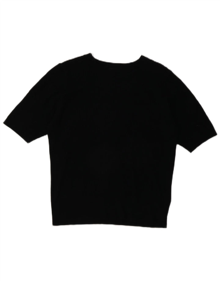 Marks & Spencer Womens T-Shirt Top UK 12 Medium Black Viscose
