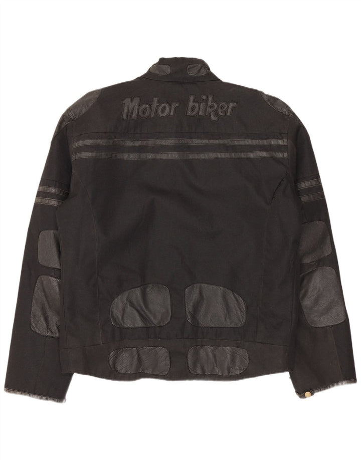 Giacca da motociclista grafica da uomo Master UK 40 grande nylon nero