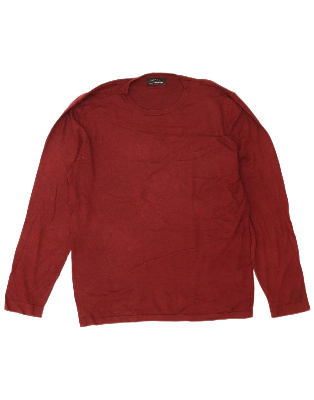 Maglione girocollo da uomo Zara in viscosa marrone medio