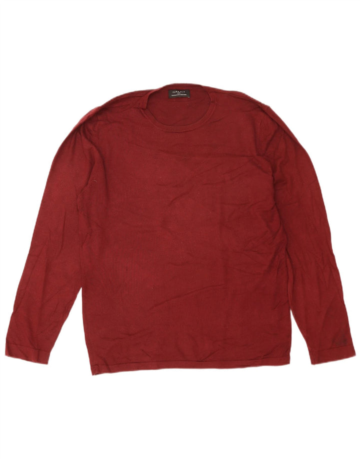 Maglione girocollo da uomo Zara in viscosa marrone medio