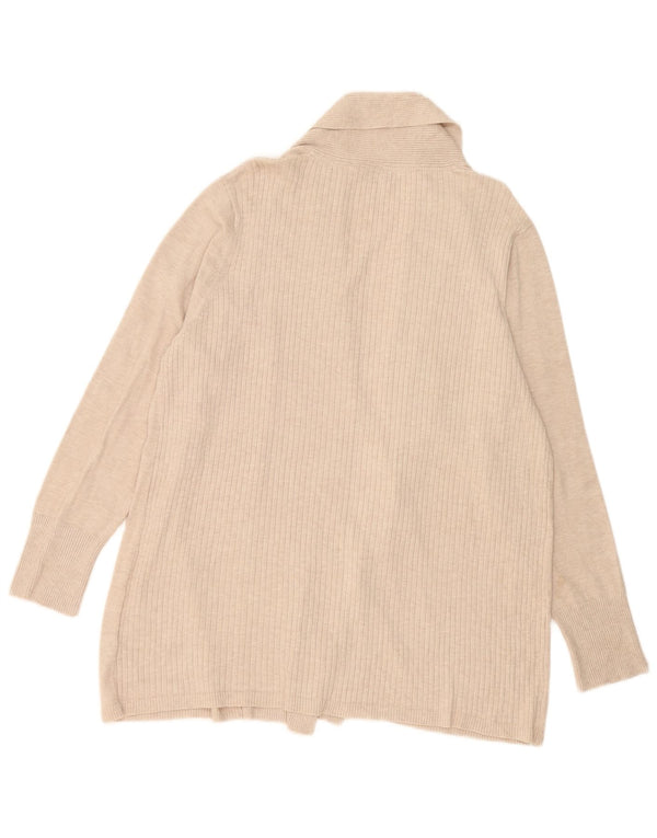 Maglione cardigan aperto lungo da donna M&Co UK 20 2XL Viscosa beige