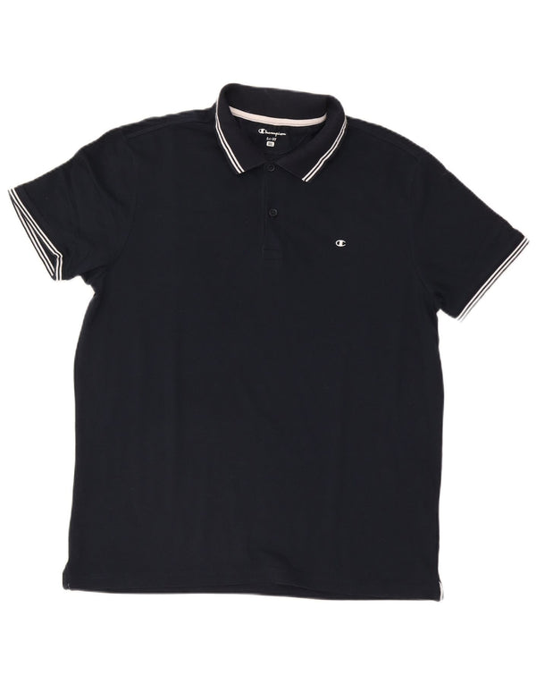 Champion Polo coupe facile pour homme 2XL en coton bleu marine