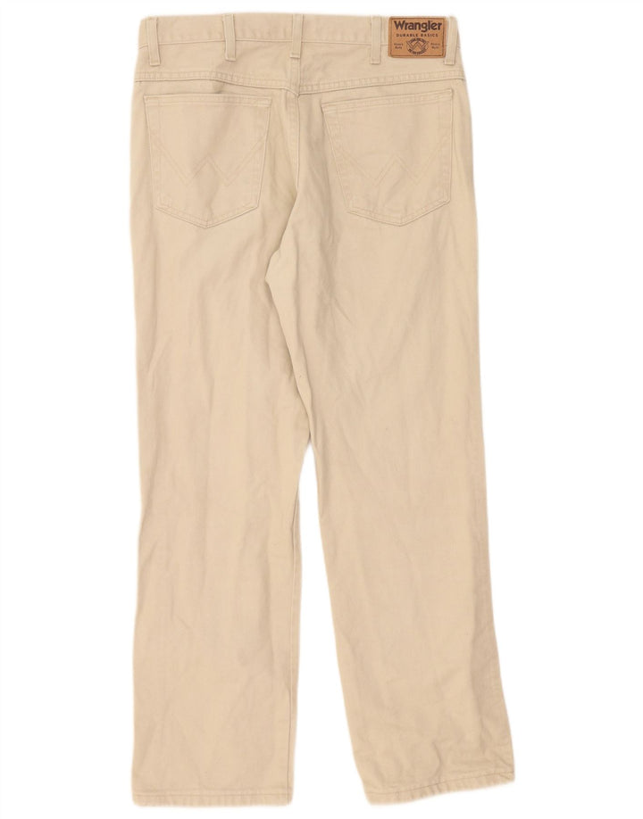 Wrangler Mens Straight Jeans W34 L30 Beige Cotton