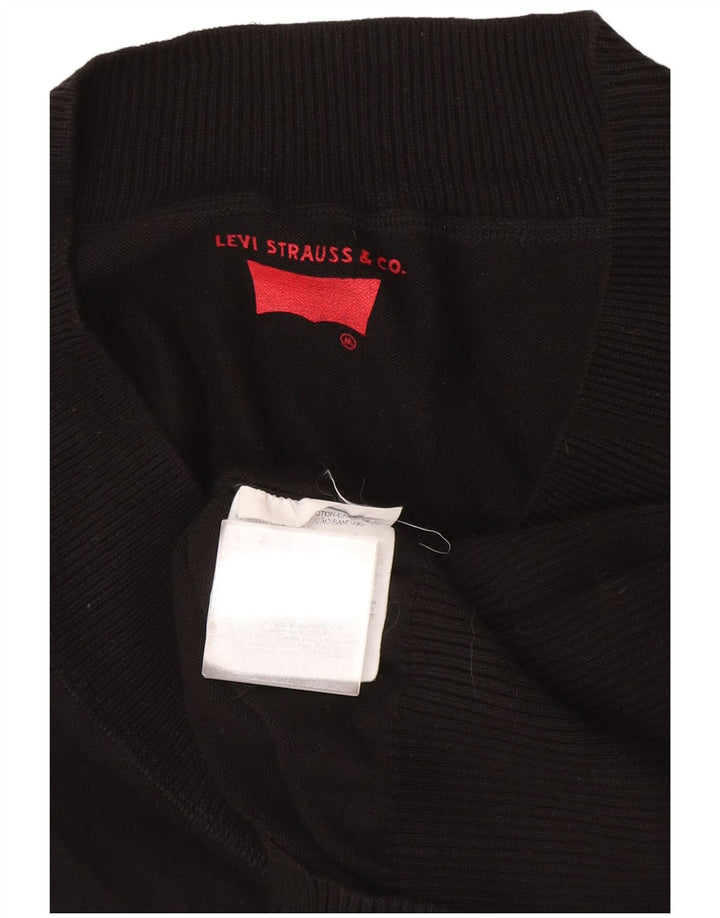 Levi's Dame V-hals sweater UK 12 Medium Sort Bomuld